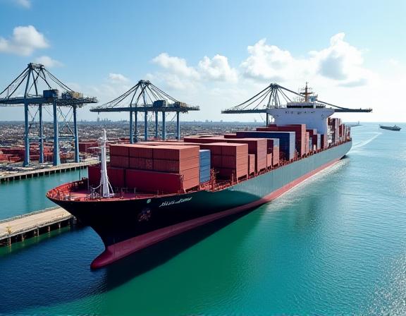 Container ship ocean freight operations