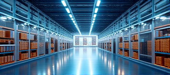 Modern automated warehouse distribution center operations